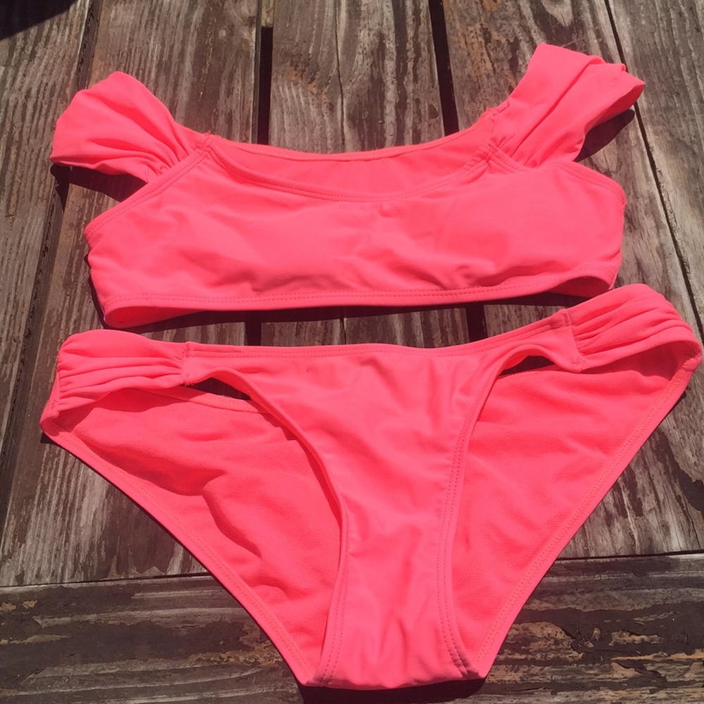 Neon pink bikini